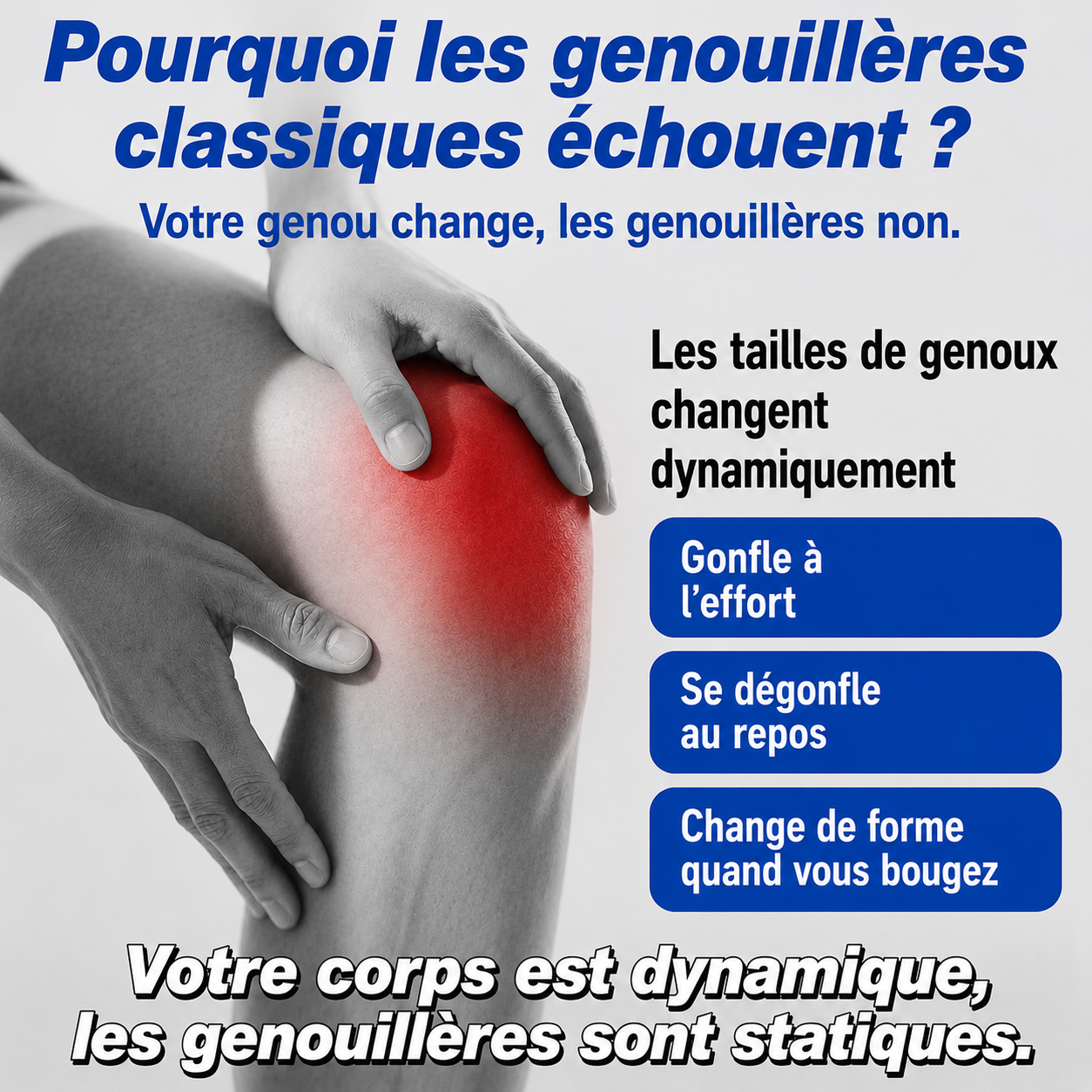 Genouillère Kuangmi® Nova+ — Maintien réglable pour retrouver confiance dans vos mouvements