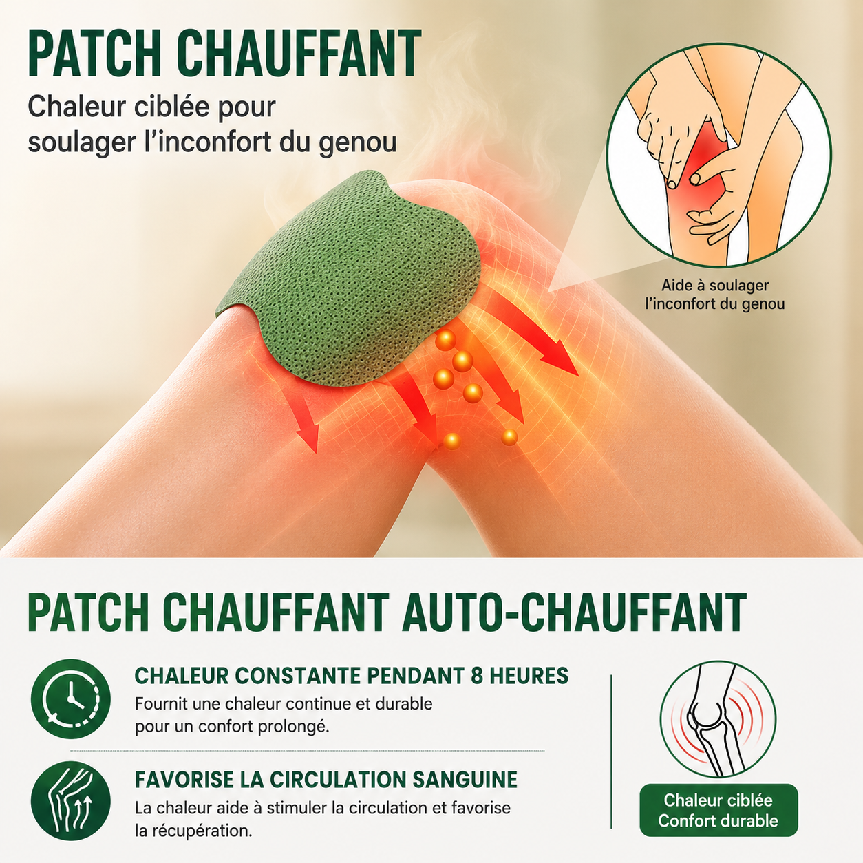 Patch Antidouleur Genou Nova+ — Soulagement Ciblé
