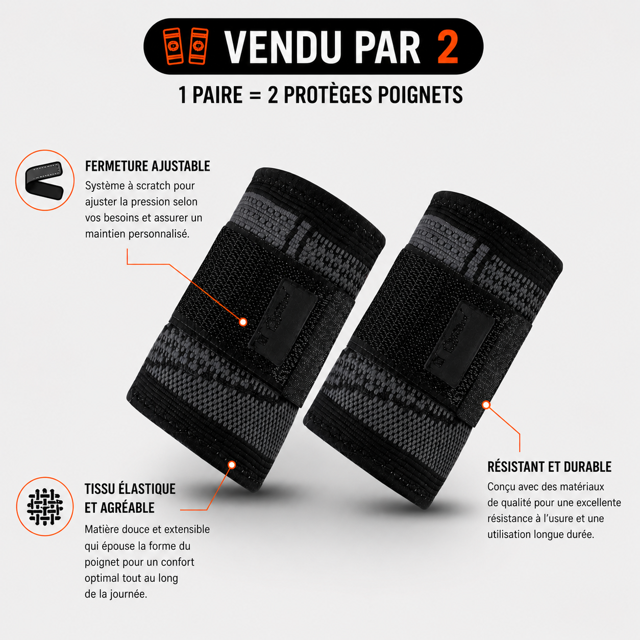Maintien du poignet et confort pendant l'effort